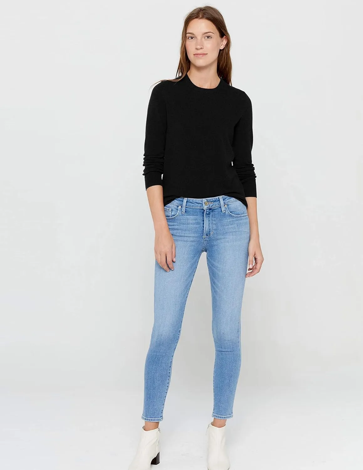 State Cashmere Womens Essential Crewneck Sweater 100% Pure Cashmere Classic Long Sleeve Pullover