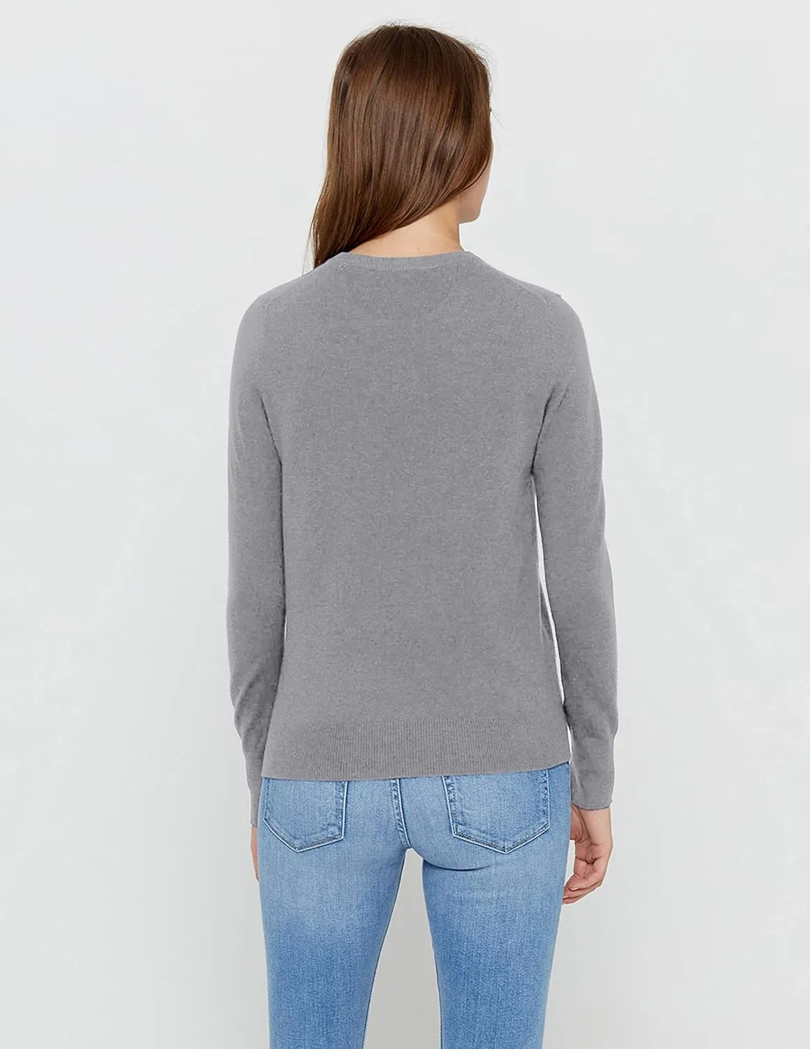 State Cashmere Womens Essential Crewneck Sweater 100% Pure Cashmere Classic Long Sleeve Pullover