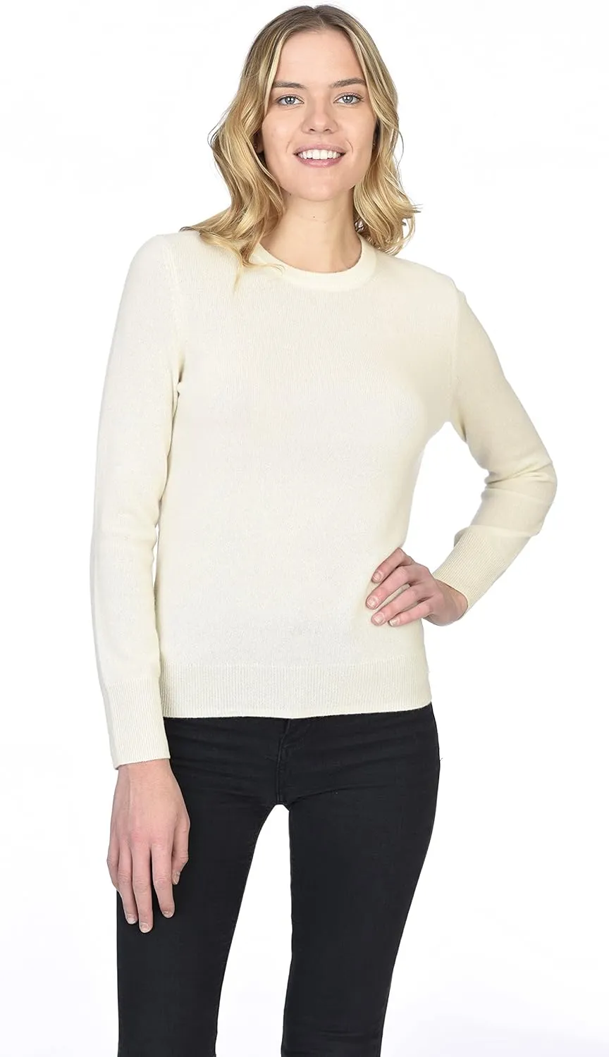 State Cashmere Womens Essential Crewneck Sweater 100% Pure Cashmere Classic Long Sleeve Pullover