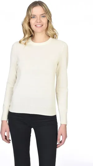 State Cashmere Womens Essential Crewneck Sweater 100% Pure Cashmere Classic Long Sleeve Pullover