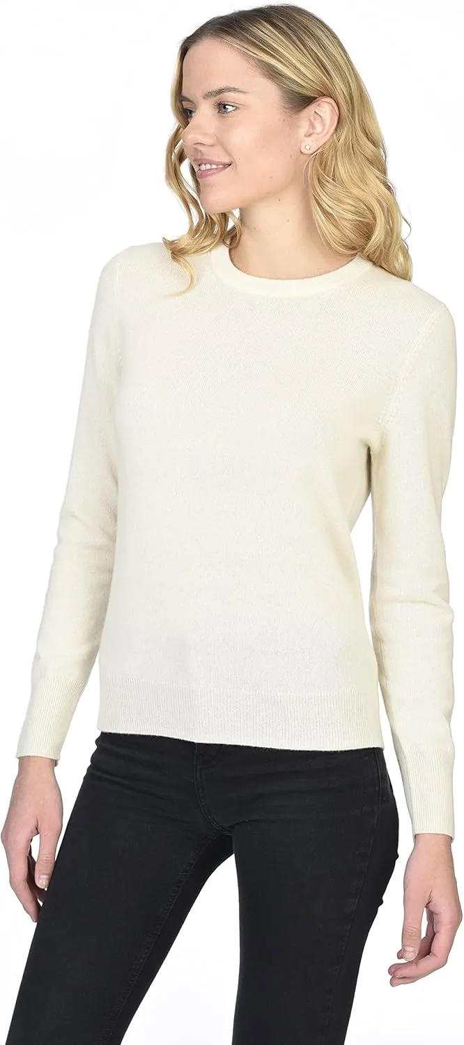 State Cashmere Womens Essential Crewneck Sweater 100% Pure Cashmere Classic Long Sleeve Pullover