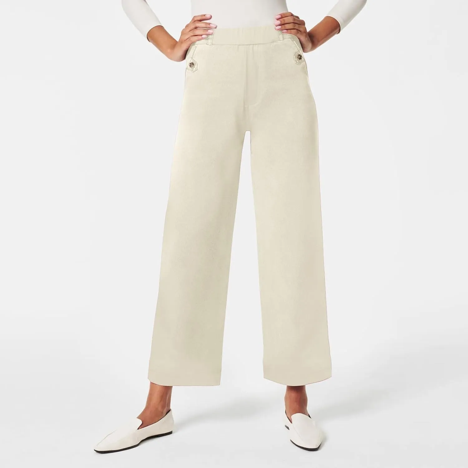 Straight Leg Pants Winter Ankle Hiking Sweatpants with Pockets High Waisted Elastic Waist