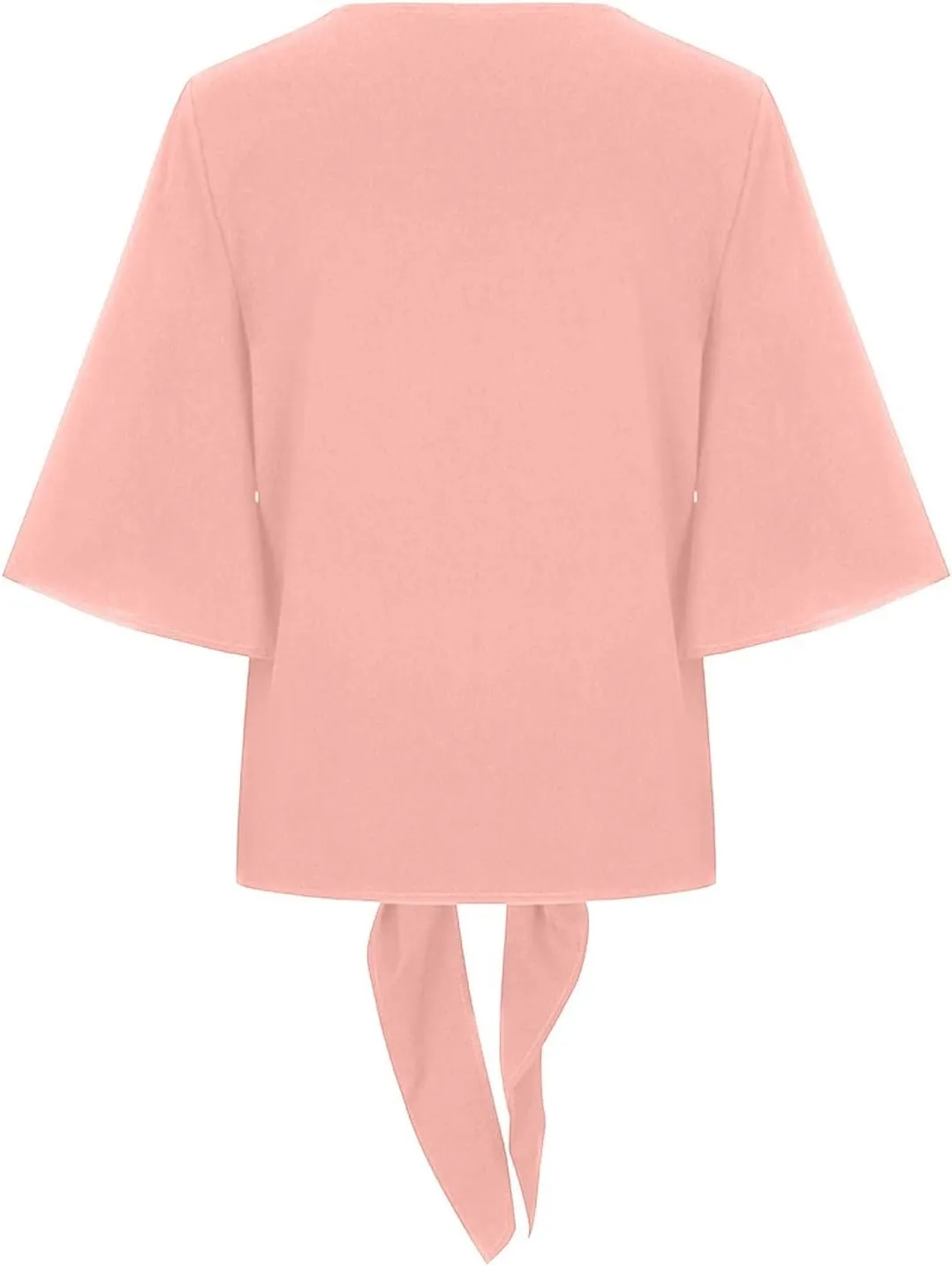 Summer Button Down Shirts for Women,Tie Knot Front Tops 3/4 Batwing Sleeve Boho Floral Oversized t Shirts