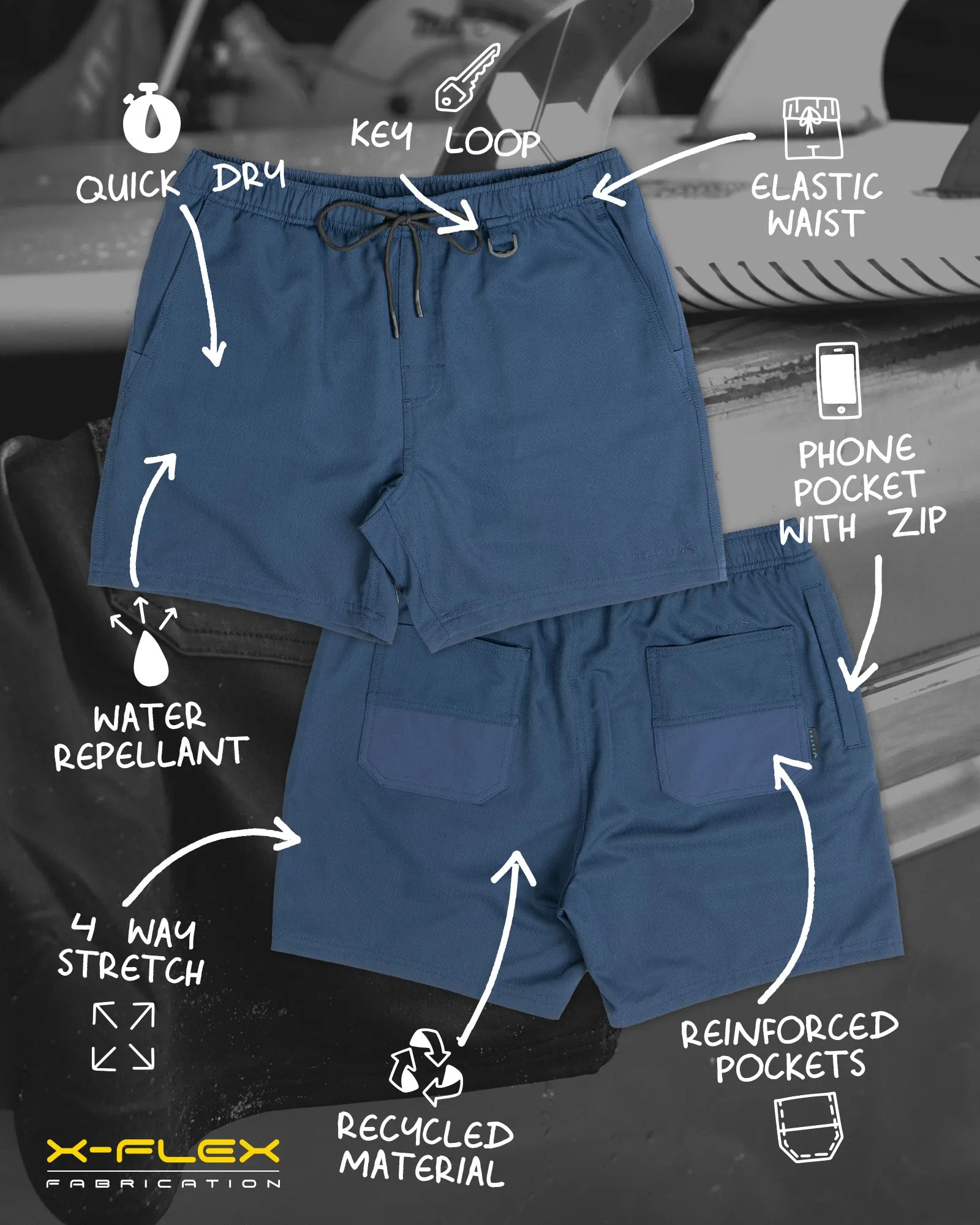 Surf2site Quick Dry Elastic Work Short