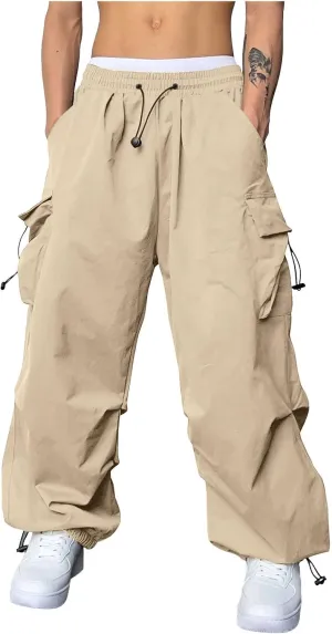 SUWBMHWE Boho Pants Men Harem Mens Stretchy Waist Baggy Trouser Hippie Linen Oversized with Pockets Japanese Streetwear Loun