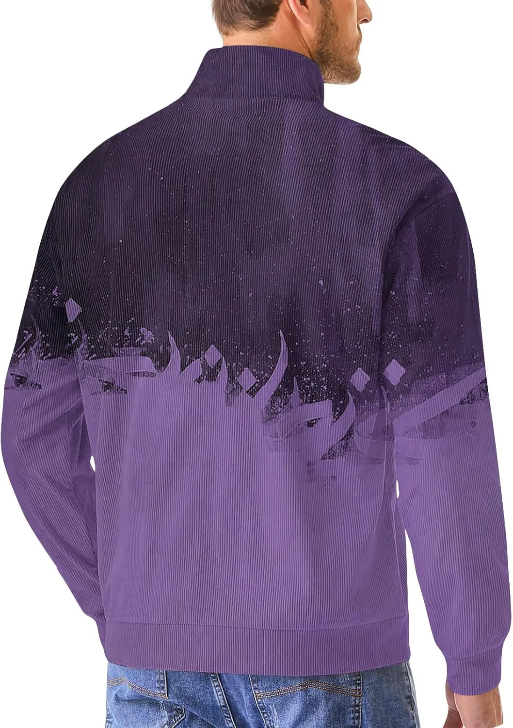 Sweatshirts For Men Clothes Casual Fashion Graphic Sports Stand Collar Button Long Sleeve Vintage Sweatshirts