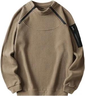 Sweatshirts for Men Tactical Crewneck Sweatshirt Oversized Pullover Shirt Long Sleeve Shirts Plain Tops Fall Trendy