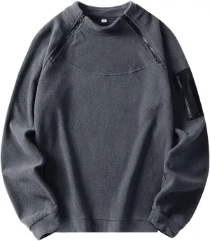 Sweatshirts for Men Tactical Crewneck Sweatshirt Oversized Pullover Shirt Long Sleeve Shirts Plain Tops Fall Trendy
