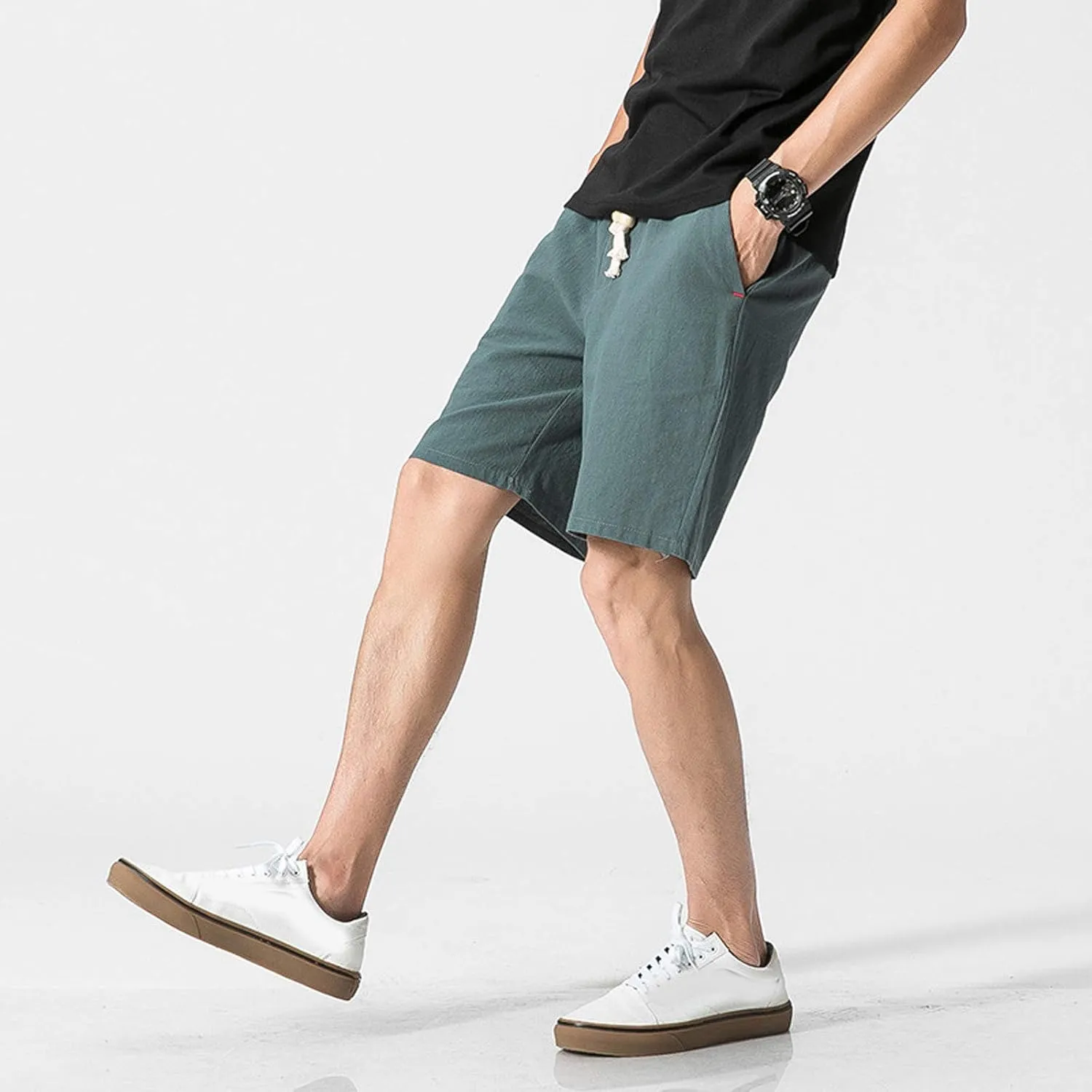 Swim Trunks Men Male Summer Cotton Linen Loose Five Pants Men's Large Beach Mens Swimming