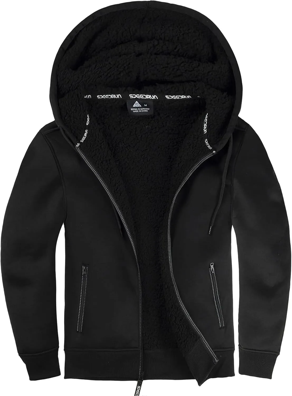 SWISSWELL Men Zip Up Hoodies Sherpa Lined Jacket Heavyweight Fleece Sweatshirt Winter Warm Hooded Coat