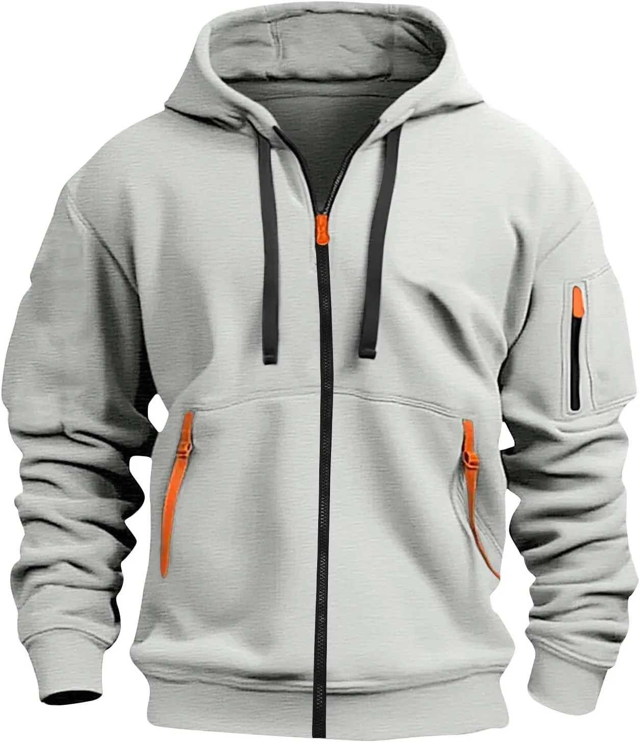 Tactical Hoodie for Men Winter Warm Fleece Jacket Thermal Long Sleeve Hooded Sweatshirt Multi Pockets Coat Outerwear