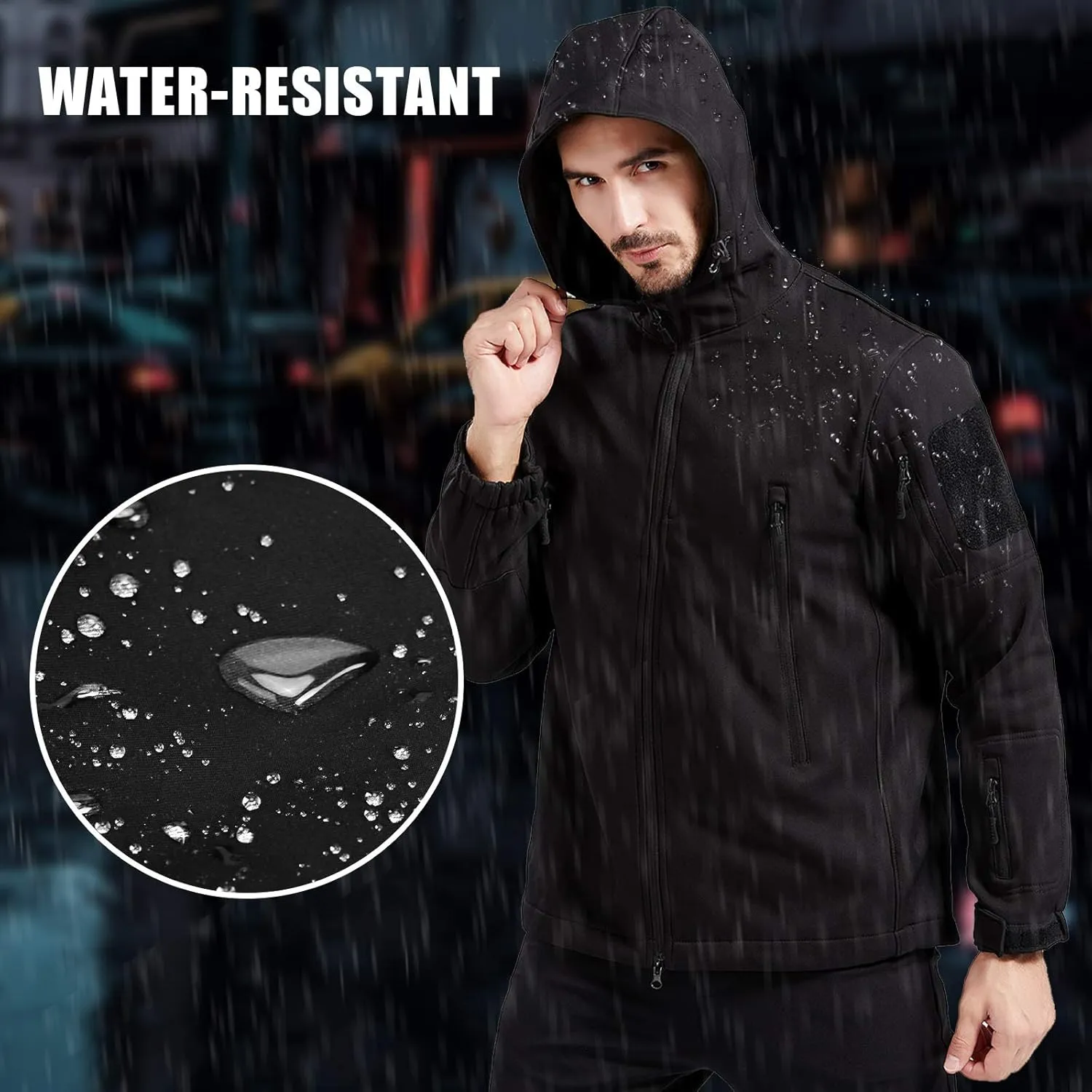 Tactical Jacket for Men, Waterproof and Windproof Outdoor Work Soft Fleece Military Jacket
