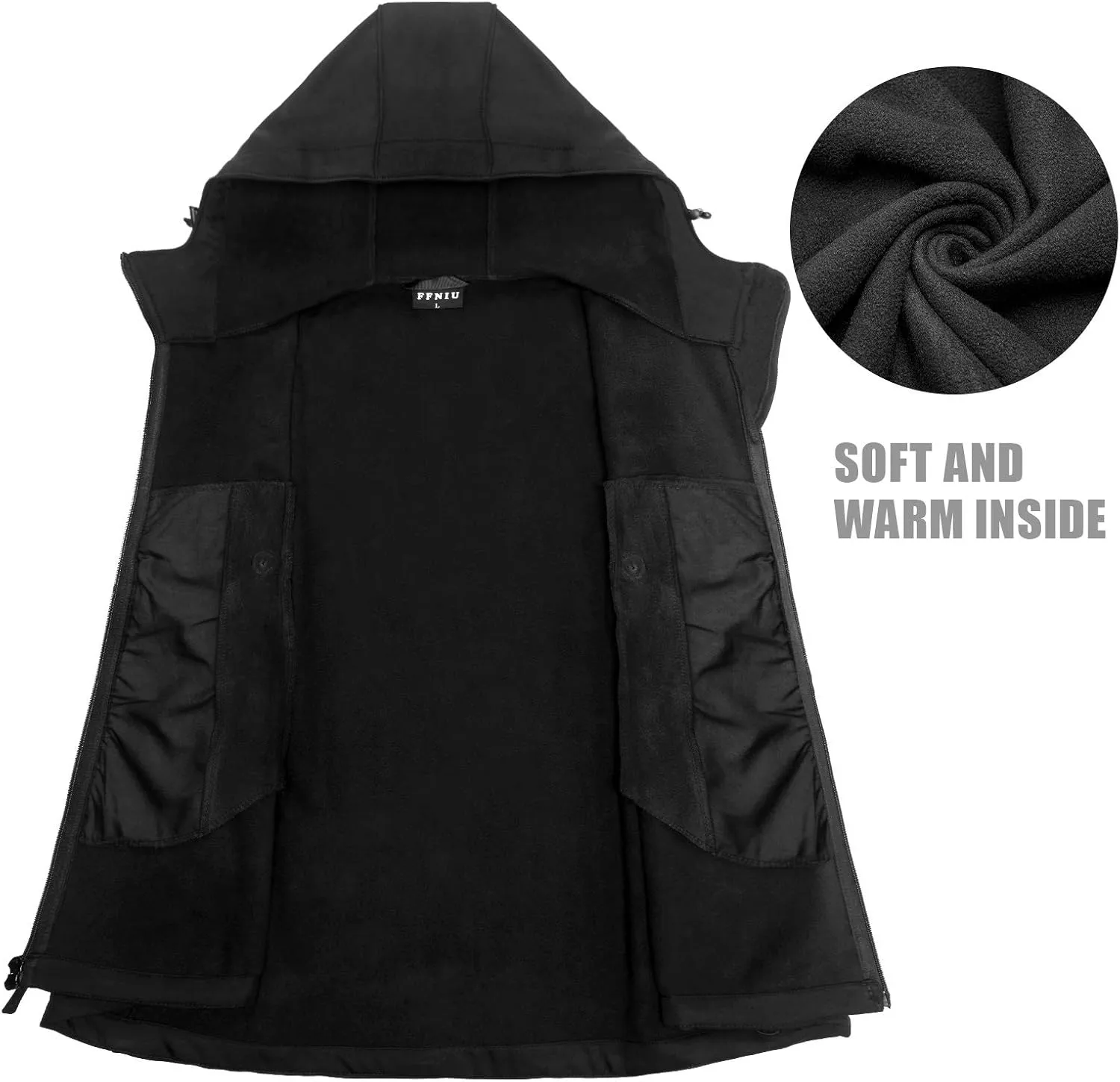 Tactical Jacket for Men, Waterproof and Windproof Outdoor Work Soft Fleece Military Jacket