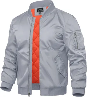 TACVASEN Mens Bomber Jacket Windproof Windbreaker Thermal Quilted Jacket Warm Winter Padded Coats