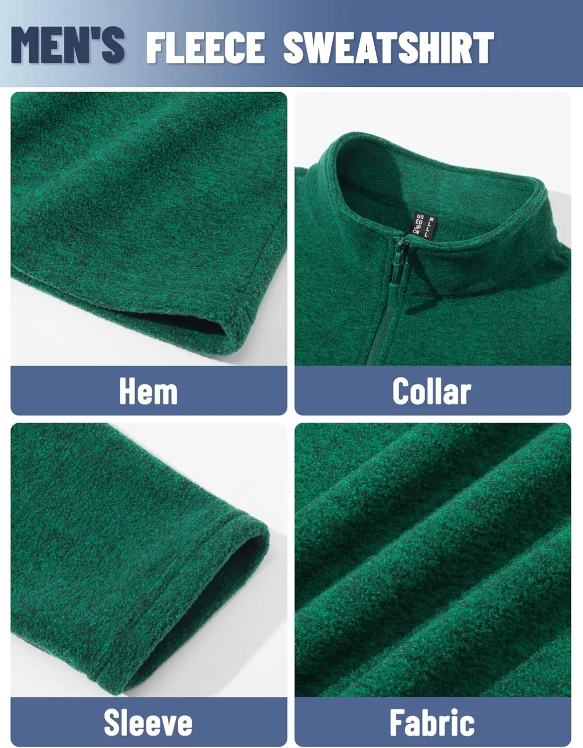 TACVASEN Mens Quarter Zip Sweatshirt Long Sleeve Pullover 1/4 Zip Up Golf Shirt for Men Winter Fleece Lined Thermal Sweater