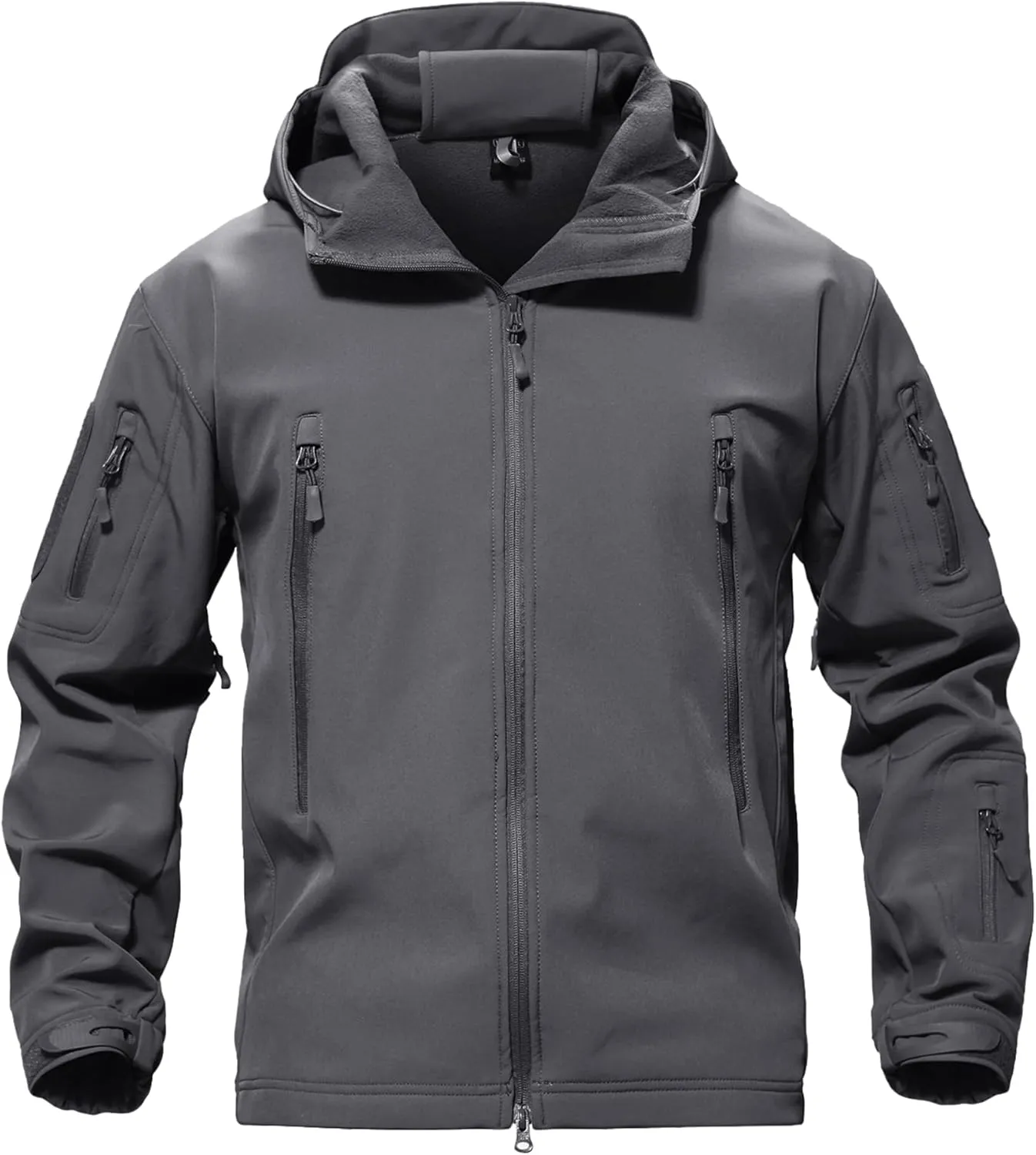 TACVASEN Men's Special Ops Military Tactical Rain Jackets Winter Warm Fleece Softshell Hooded Raincoat Snowboard
