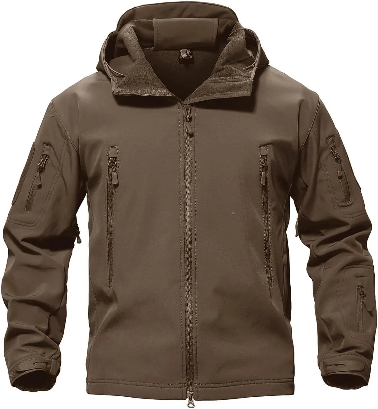 TACVASEN Men's Special Ops Military Tactical Rain Jackets Winter Warm Fleece Softshell Hooded Raincoat Snowboard