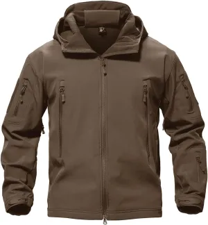 TACVASEN Men's Special Ops Military Tactical Rain Jackets Winter Warm Fleece Softshell Hooded Raincoat Snowboard