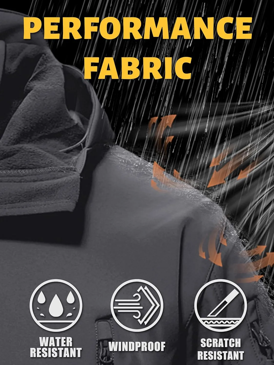 TACVASEN Men's Special Ops Military Tactical Rain Jackets Winter Warm Fleece Softshell Hooded Raincoat Snowboard