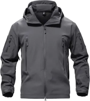 TACVASEN Men's Special Ops Military Tactical Rain Jackets Winter Warm Fleece Softshell Hooded Raincoat Snowboard