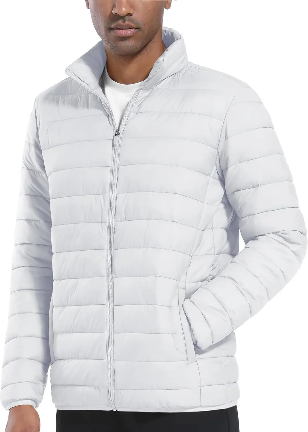 TACVASEN Puffer Jacket for Men Winter Warm Winter Lightweight Coat Water Repellent Windproof Insulated Jacket