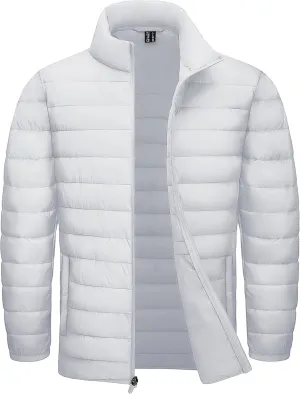 TACVASEN Puffer Jacket for Men Winter Warm Winter Lightweight Coat Water Repellent Windproof Insulated Jacket