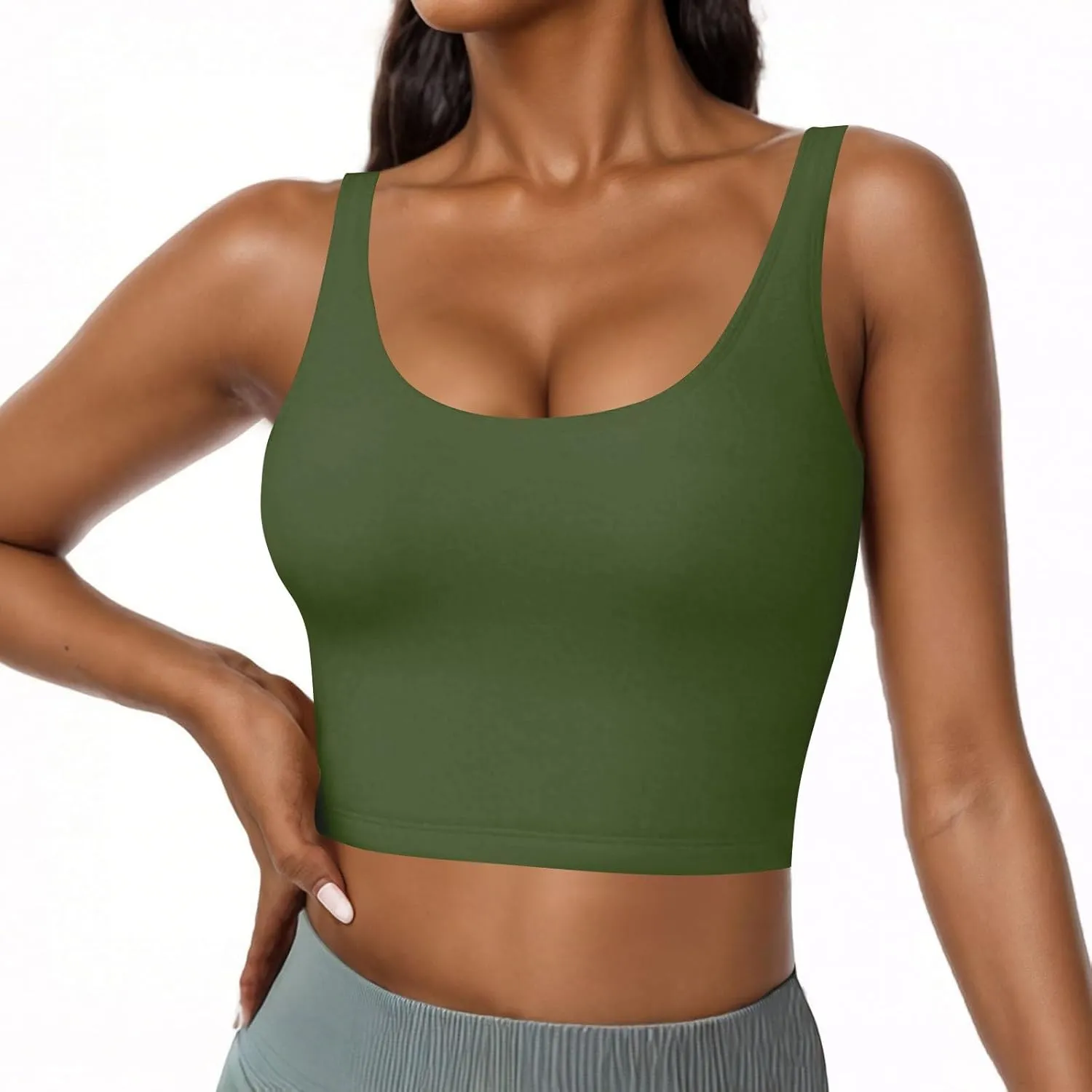 Tank Top with Built in Bra for Women Shelf Bra Camisole Tops Workout Tops Cami Bra Padded Tank Top Sports Bras