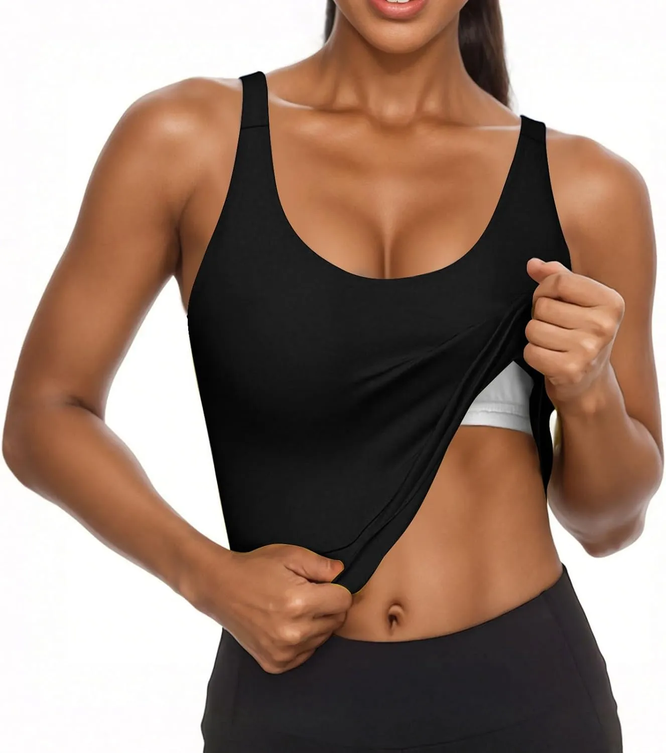 Tank Top with Built in Bra for Women Shelf Bra Camisole Tops Workout Tops Cami Bra Padded Tank Top Sports Bras