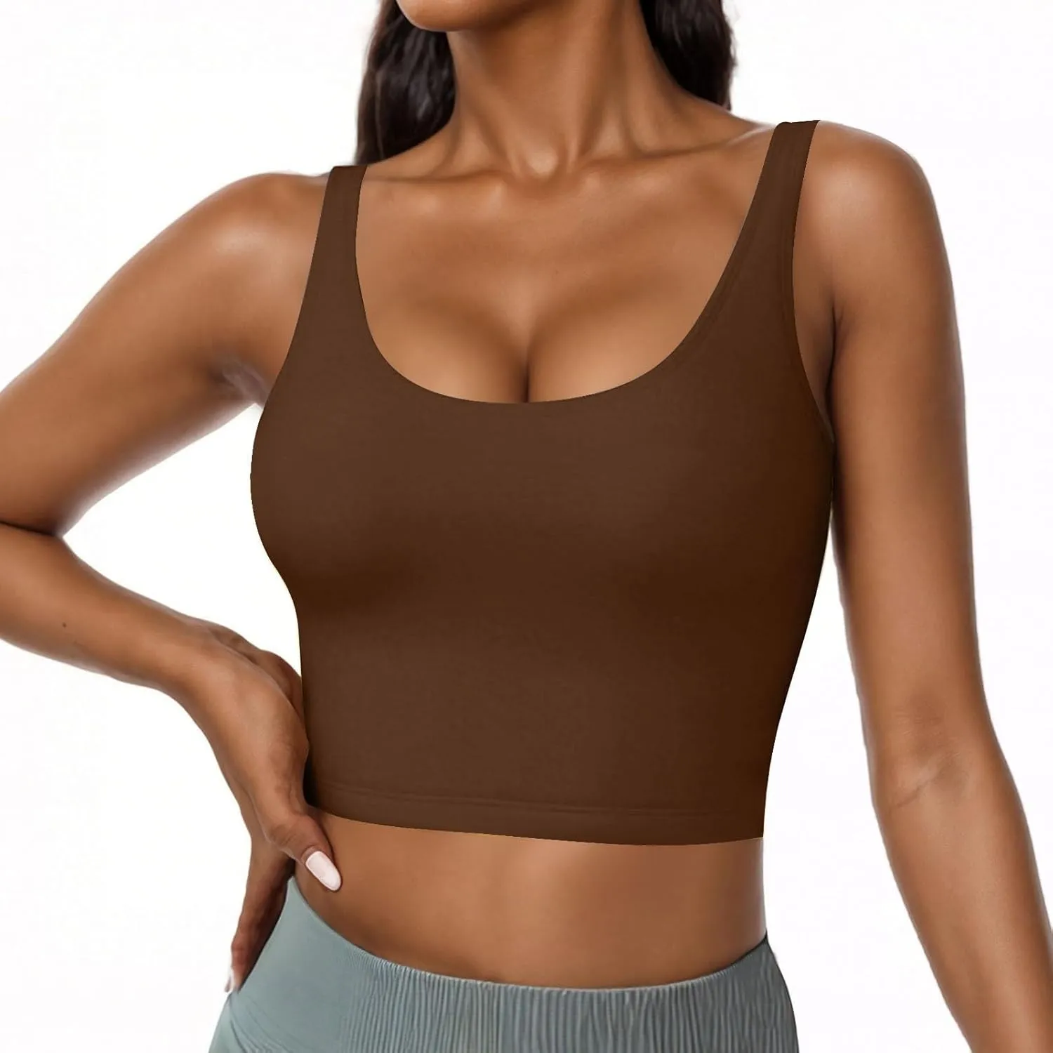 Tank Top with Built in Bra for Women Shelf Bra Camisole Tops Workout Tops Cami Bra Padded Tank Top Sports Bras