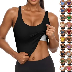 Tank Top with Built in Bra for Women Shelf Bra Camisole Tops Workout Tops Cami Bra Padded Tank Top Sports Bras