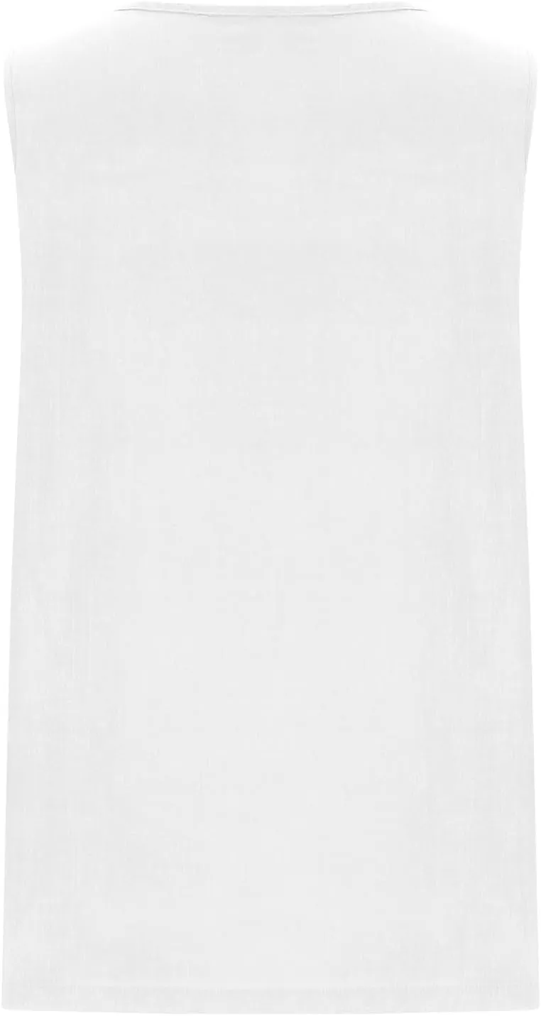 Tank Tops for Women 2025 Plus Size Pleated Side Split Camisole Tank Tops Summer Fashion Crew Neck Sleeveless Vest