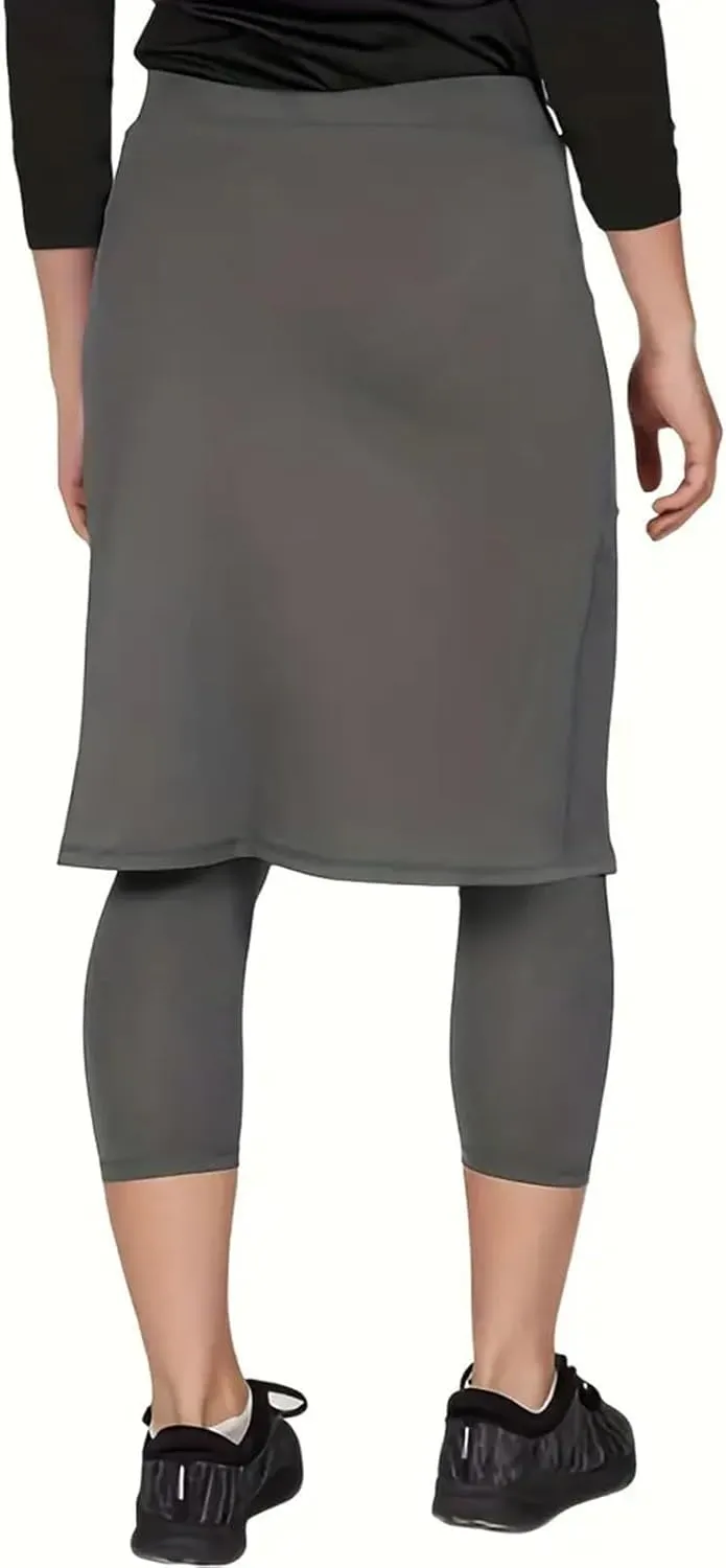 Tennis Skirts for Women Athletic Knee Length Golf Casual Skorts Shorts Sports Drawstring Waist Skirt with Pockets