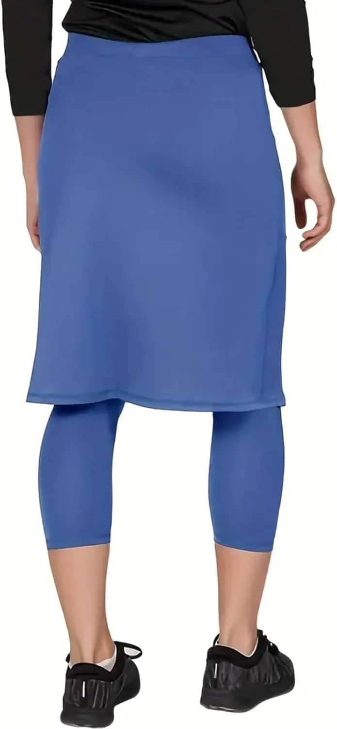 Tennis Skirts for Women Athletic Knee Length Golf Casual Skorts Shorts Sports Drawstring Waist Skirt with Pockets