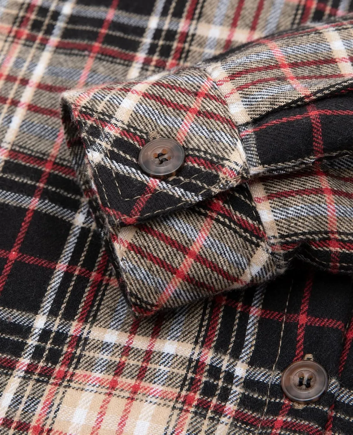 ThCreasa Womens Sherpa Lined Flannel Jacket with Hand Pockets, Plaid Button Down Fuzzy Shirt Jackets
