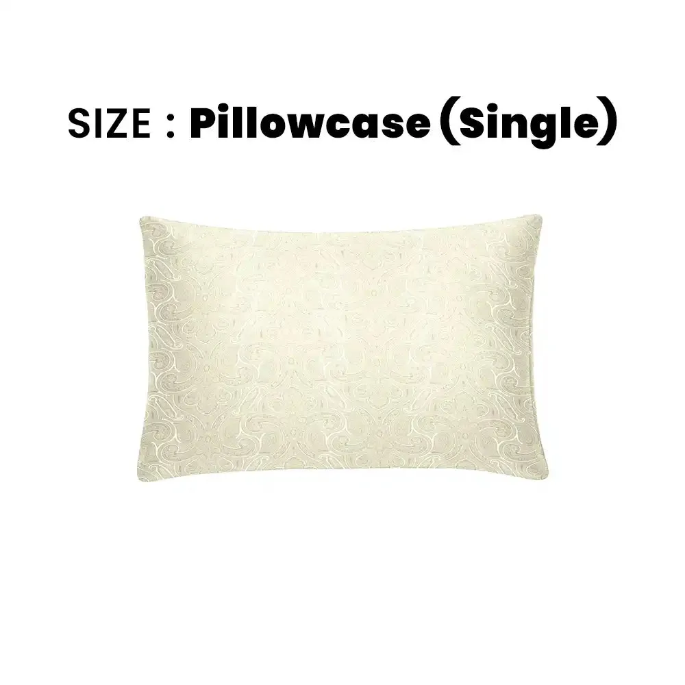 THS Elysian Paisley Single Jacquard Cotton Pillowcase Ivory