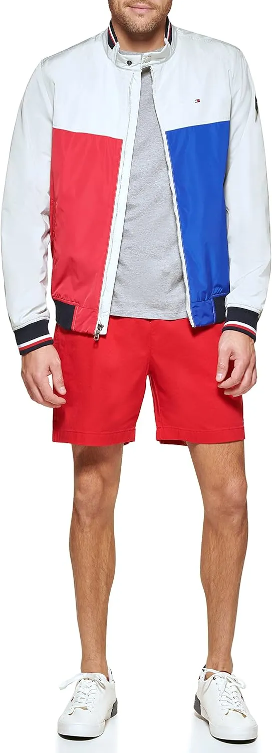 Tommy Hilfiger Mens Lightweight Varsity Rib Knit Bomber Jacket