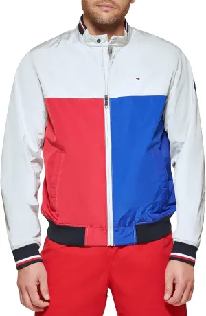 Tommy Hilfiger Mens Lightweight Varsity Rib Knit Bomber Jacket