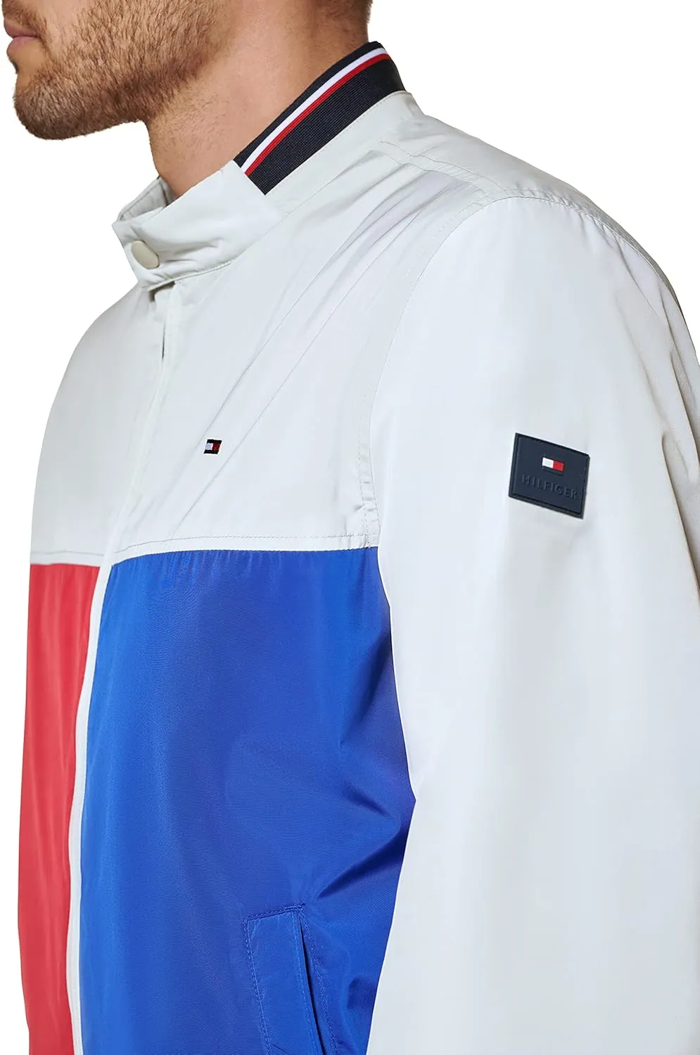 Tommy Hilfiger Mens Lightweight Varsity Rib Knit Bomber Jacket