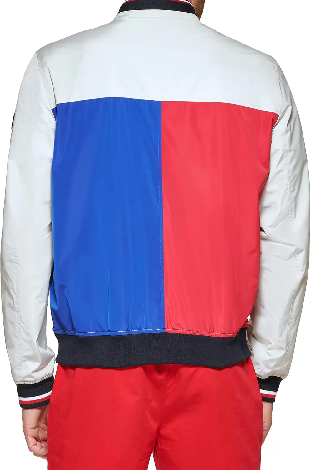 Tommy Hilfiger Mens Lightweight Varsity Rib Knit Bomber Jacket