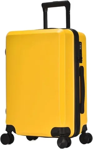 Travel Suitcase Hard Shell Hand Luggage With Universal Wheels Carry On(Yellow,26 in)