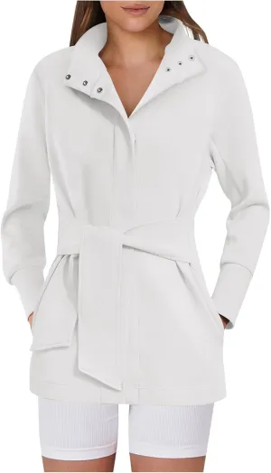 Trench Coats For Women Dressy Casual Long Sleeve Slim Business Jackets Formal Lightweight Long Sleeve Overcoat