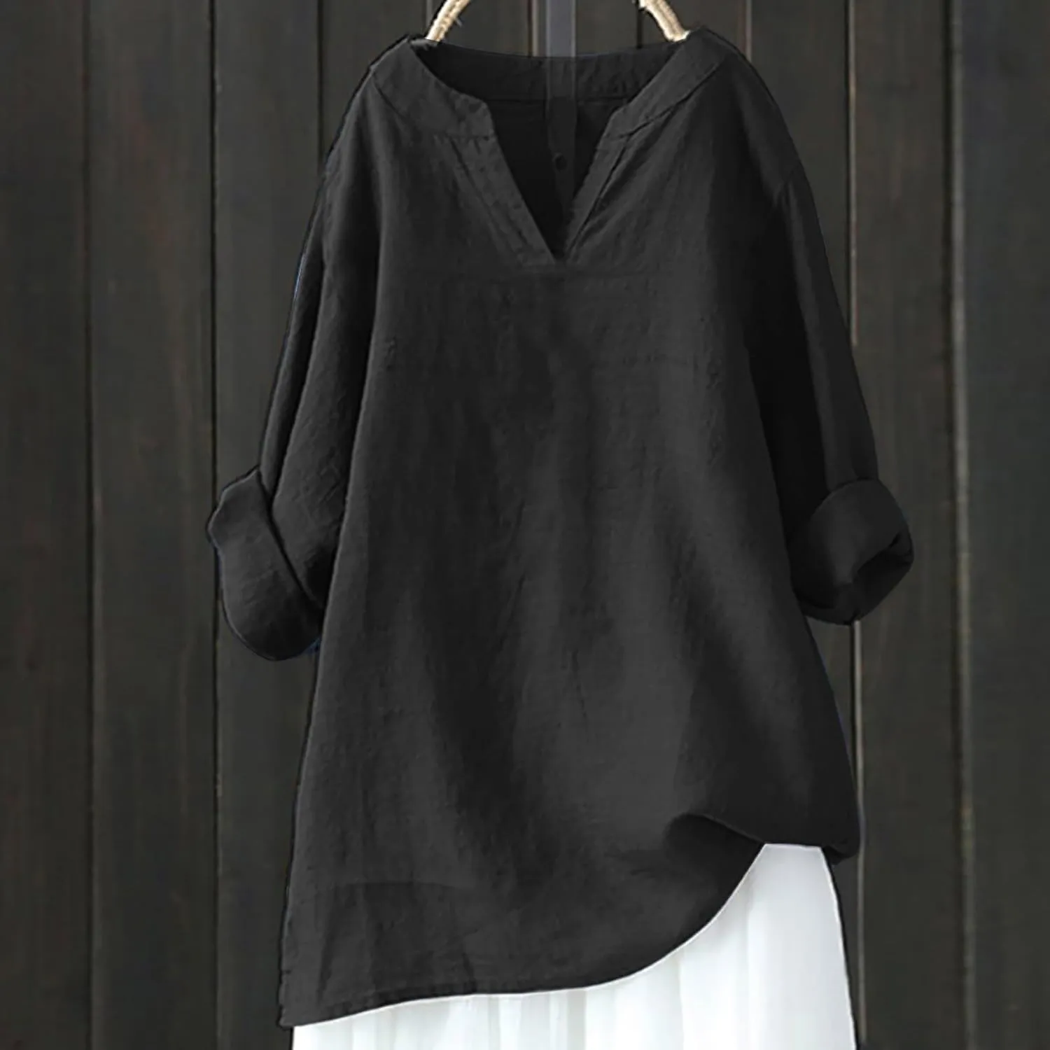 Trendy Dressy Blouses Plus Size Casual Women Size Color Long Blouse Loose Women'S Blouse Fashion Dressy Plain Blouses