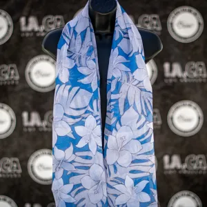 Tropical Baby Blue Voile Sarong