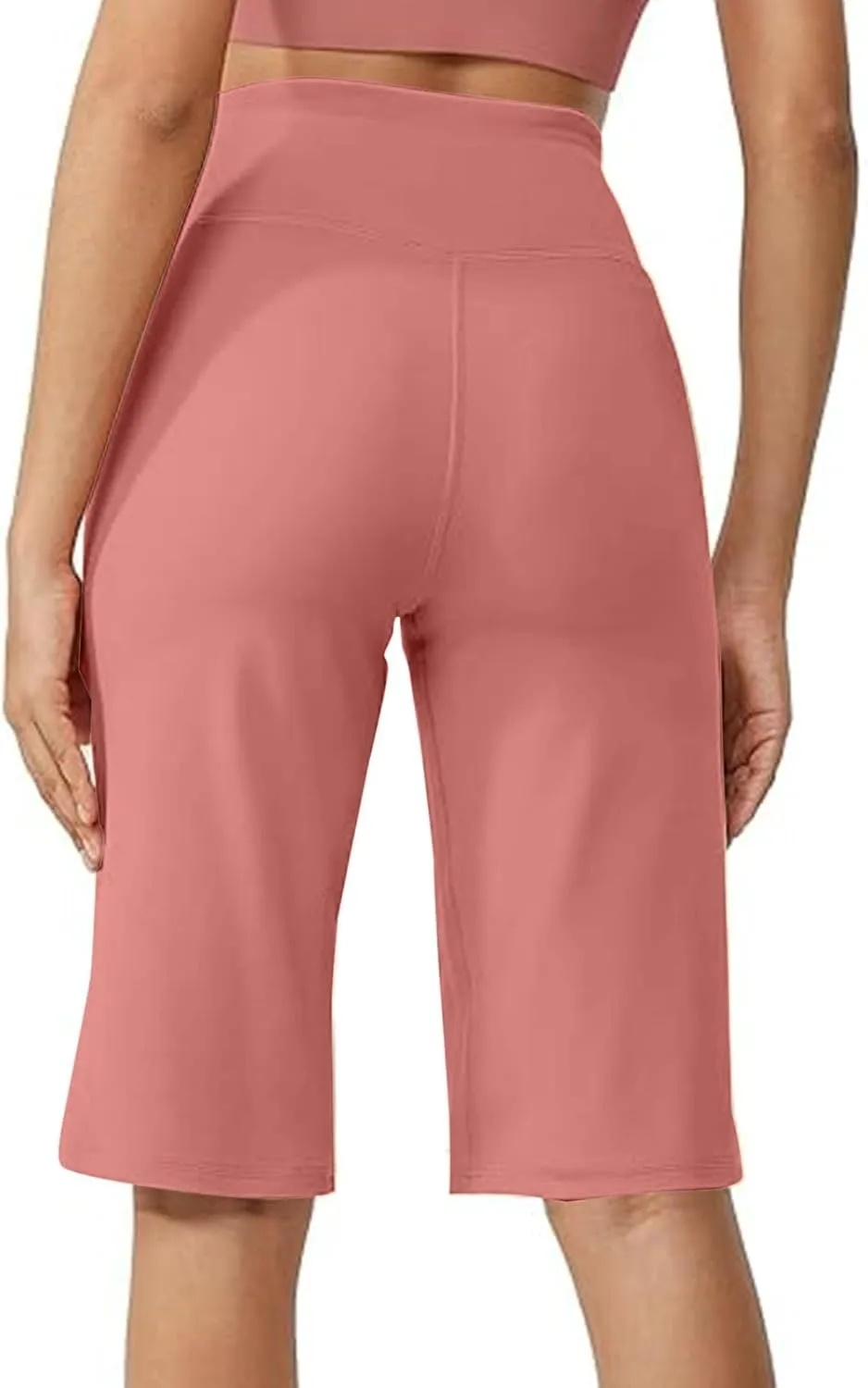 Tummy Control Yoga Capris Women Casual Stretch High Waisted Yoga Leggings Comfy Wide Leg Pants Yoga Capri for Women