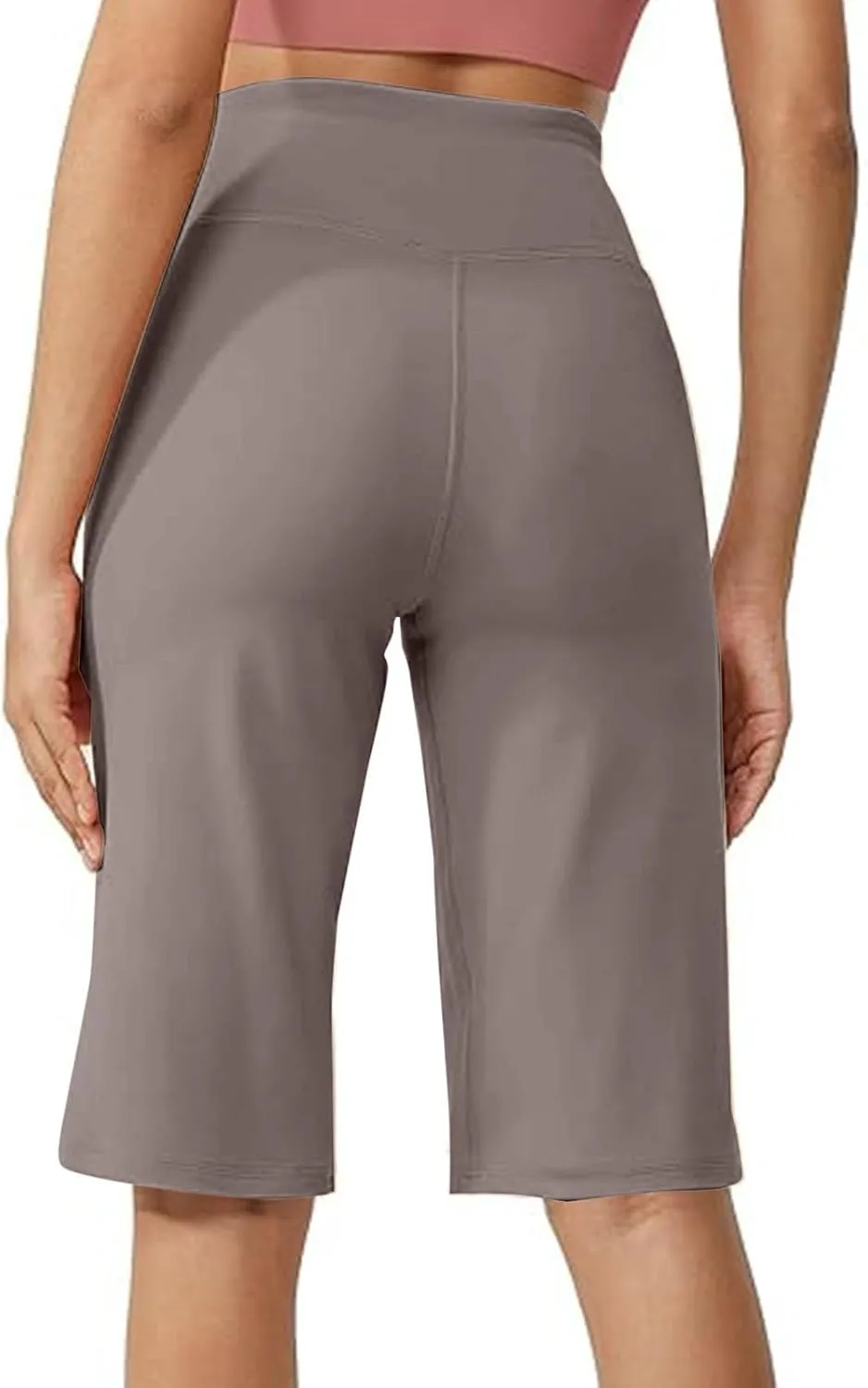 Tummy Control Yoga Capris Women Casual Stretch High Waisted Yoga Leggings Comfy Wide Leg Pants Yoga Capri for Women