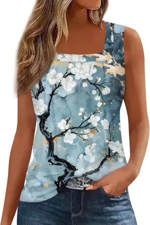 Tunic Tank Tops for Women Flowy Tank Tops for Women Loose Fit Pleated Going Out Outfits Casual Sleeveless Tee Shirts