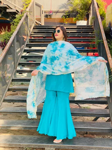 Turquoise Silk Suit