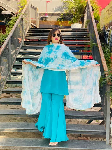 Turquoise Silk Suit