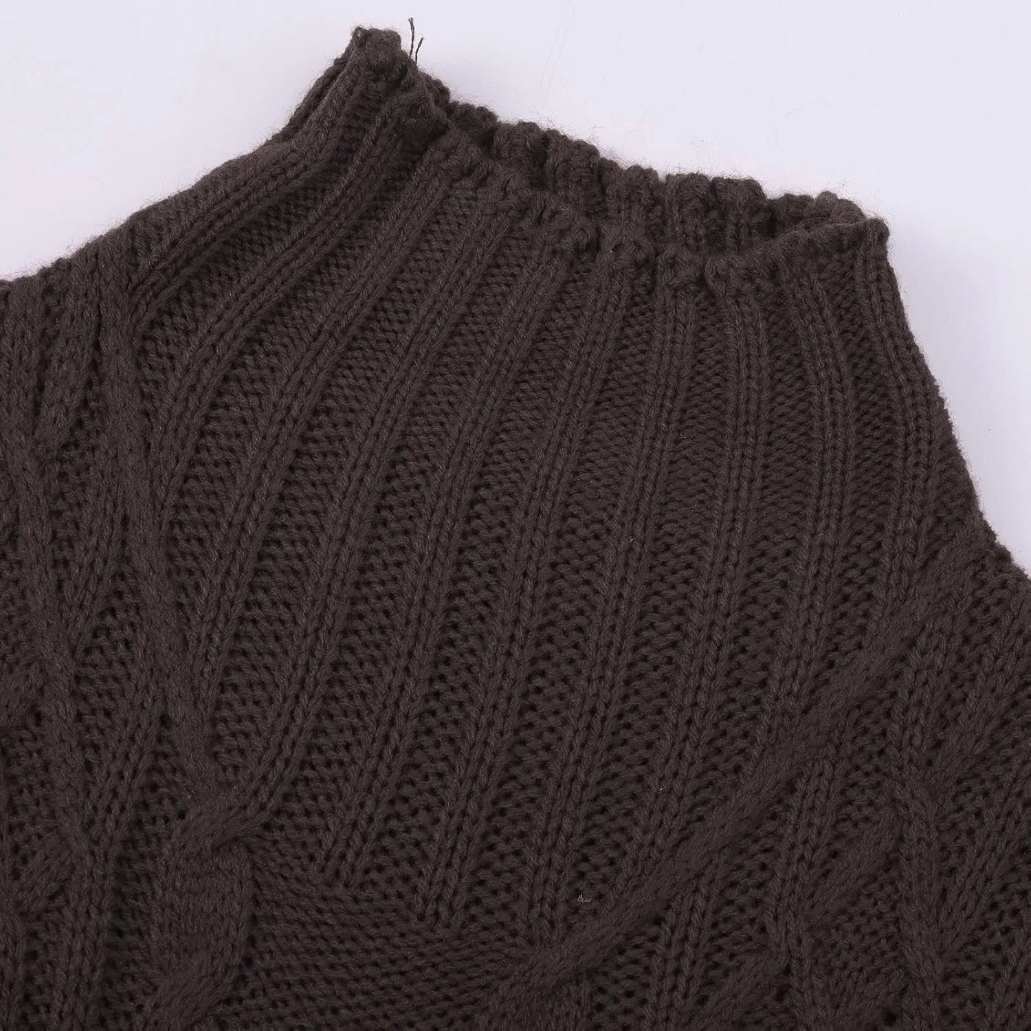 Turtleneck Long Sleeve Shirts Sweater Women's Autumn and Winter Short Pullover Solid Color Loose Sweater Thickened