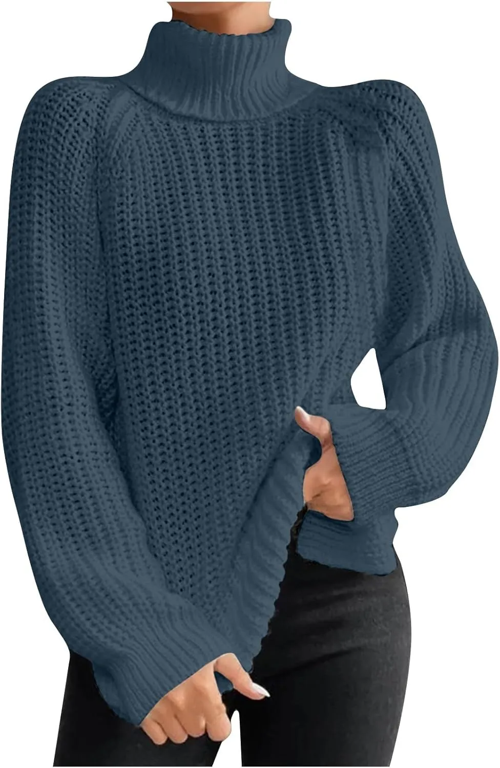 Turtleneck Sweater Women Chunky Knit Sweater Fall Winter Sweaters Cable Weaving Long Sleeve Pullover Thermal Sweater